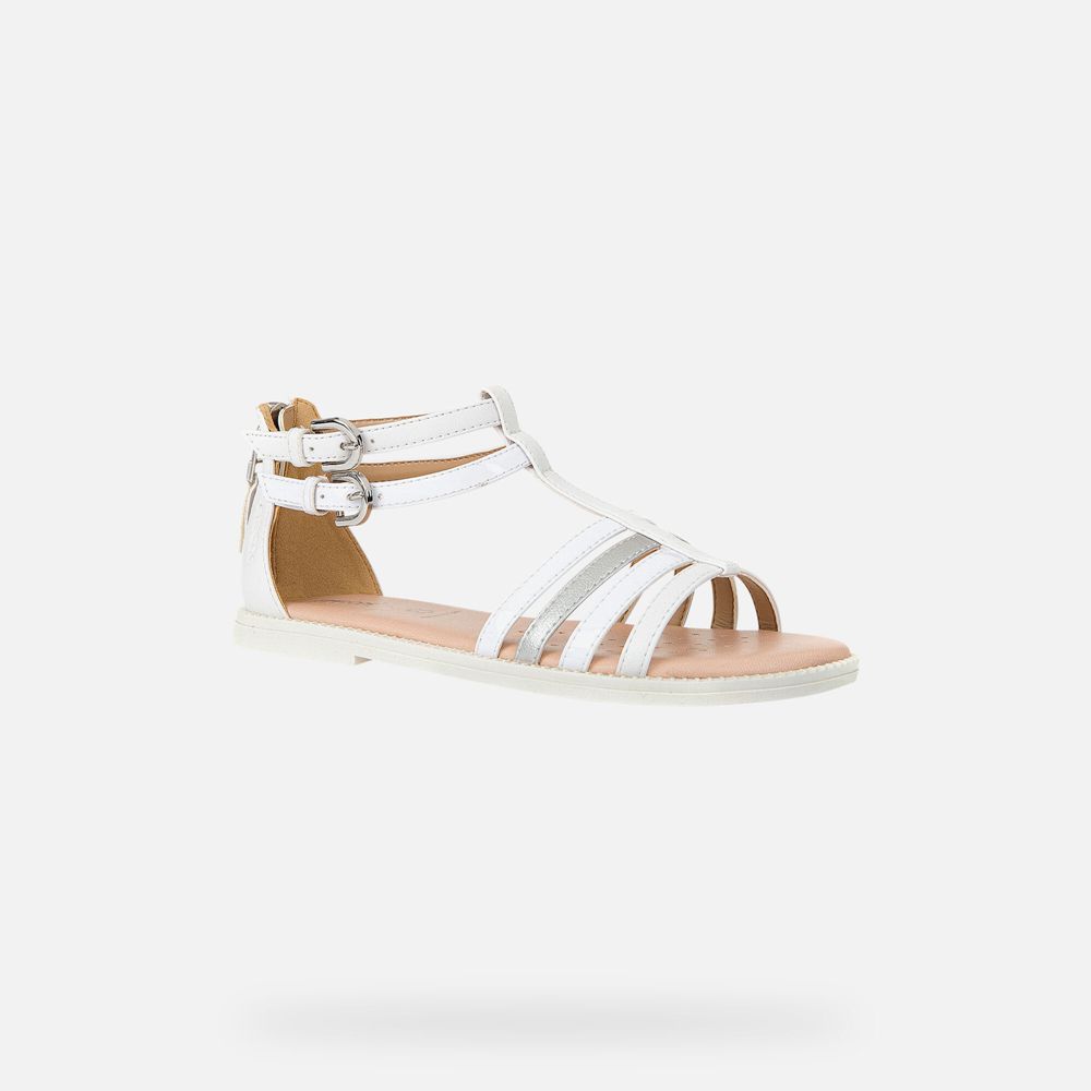 Sandalias Geox Menina Branco - Karly - WBUZX2571